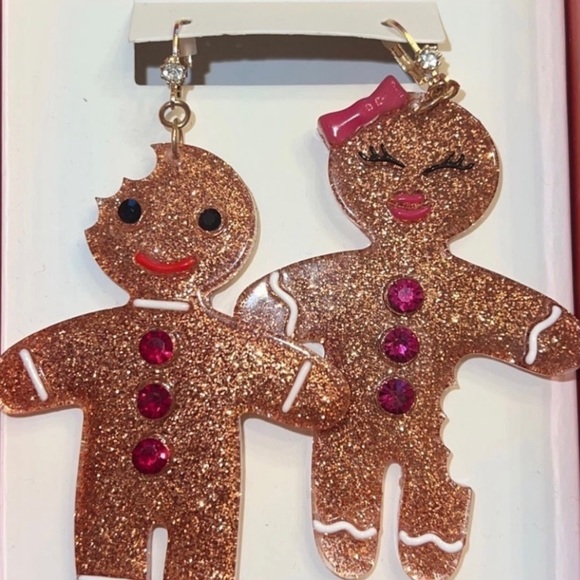 New Betsey Johnson Gingerbread Man & Lady Earrings - Picture 9 of 16